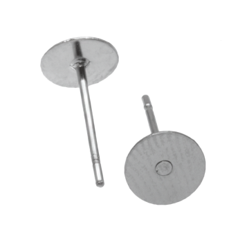 Stainless Steel Oorstekers Tray (5 mm) Antiek Zilver (20 Stuks)