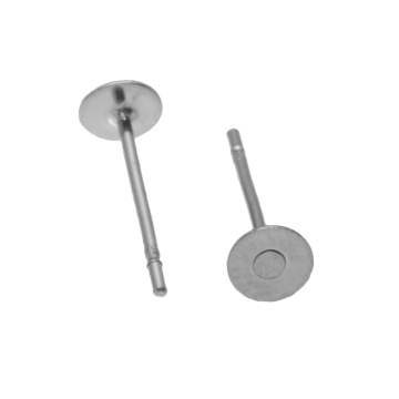 Stainless Steel Oorstekers Tray (4 mm) Antiek Zilver (20 Stuks)