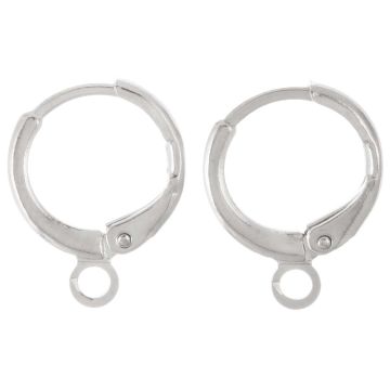 Huggie Oorringen (14.5 x 12 mm) Antiek Zilver (4 Stuks)