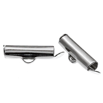 Schuiver Eindkapjes (Binnenmaat 3 mm / 21 mm) Antiek Zilver (10 Stuks)