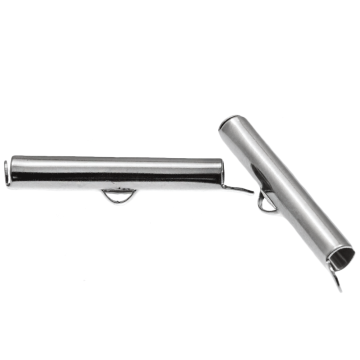 Schuiver Eindkapjes (Binnenmaat 3 mm / 26 mm) Antiek Zilver (10 Stuks)