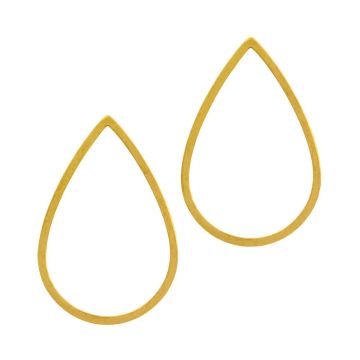 Stainless Steel Gesloten Ringen Druppel (21 x 11 x 1 mm) Goud (4 stuks)