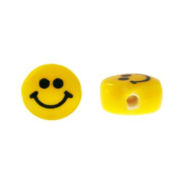 Keramiek Smiley Kralen (7 mm) Yellow (5 Stuks)