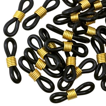 Bril Elastiekjes (19 x 4 mm) Black - Goud (25 Stuks)