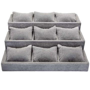 Sieraden Display Velours Armbanden (24 x 26.5 x 9 cm) Grey (1 stuk)