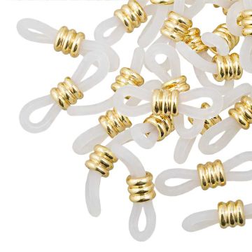 Bril Elastiekjes met Stainless Steel (20 x 6 mm) Transparent - Goud (25 Stuks)