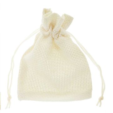Jute Sieraden Zakjes (9 x 7 cm) Cream (10 Stuks)