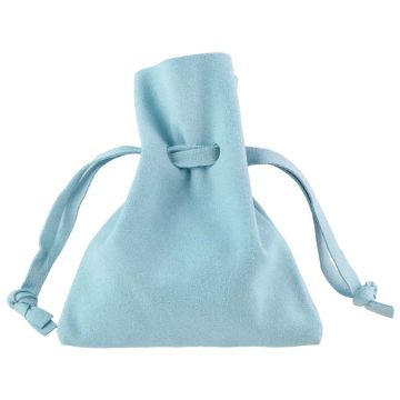 Faux Suede Sieraden Zakjes (10 x 8 cm) Cool Blue (5 Stuks)