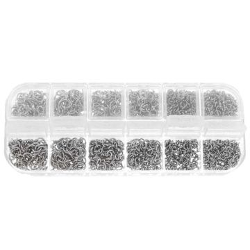 Set - Stainless Steel Buigringen (4 - 6 mm x 0.7 - 0.8 mm) Antiek Zilver (1000 stuks)