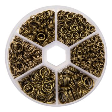 Set - Splitringen (4 - 10 x 1.4 mm) Brons (1050 stuks)