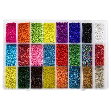 Kralendoos XL - Rocailles (2.5 mm / 24 x 19 gram) Mix Color