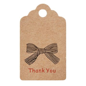 Hangtags Sieraden Kaartjes - Thank you (3 x 5 cm) Brown (5 stuks)