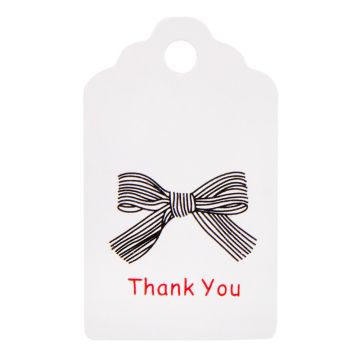 Hangtags Sieraden Kaartjes - Thank you (3 x 5 cm) White (5 stuks)