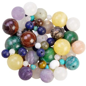 Kralenmix - Natuursteen Kralen (4 - 16 mm) Mixed Stone (100 gram)