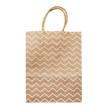 Cadeautasjes Kraftpapier Golven (15 x 21 x 8 cm) Brown-White (1 stuk)