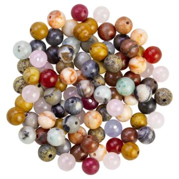 Kralenmix - Natuursteen Kralen (6 mm) Mixed Stone (50 gram / ca. 70 stuks)
