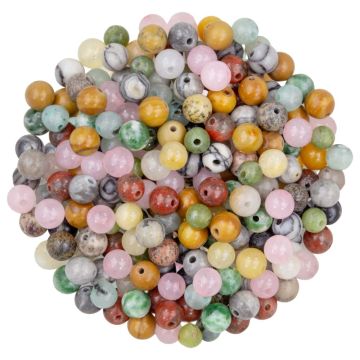 Kralenmix - Natuursteen Kralen (4 mm) Mixed Stone (30 gram / ca. 270 stuks)