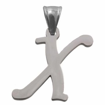 Stainless Steel Initiaal Hanger X (35 x 19 x 2 mm) Antiek Zilver (1 Stuk)