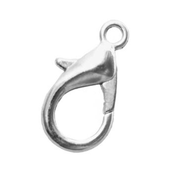 Karabijnsluiting (18 x 9 mm) Antiek Zilver (10 Stuks)