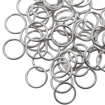 Buigringen (10 x 1 mm) Antiek Zilver (50 Stuks)