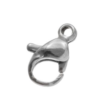 Stainless Steel Karabijnsluiting (13 x 7 mm) Antiek Zilver (10 Stuks)