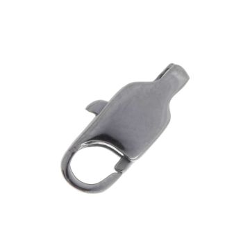 Stainless Steel Karabijnsluiting (11 x 5 mm) Antiek Zilver (5 Stuks)