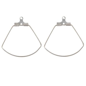 Stainless Steel Oorbel Frames  (27 x 27 mm) Antiek Zilver (6 Stuks)