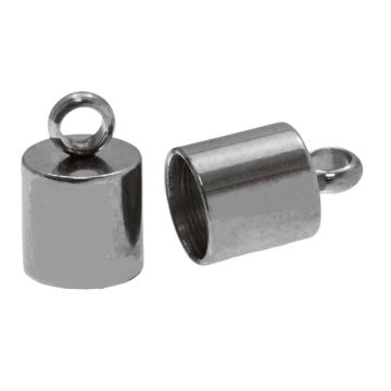 Stainless Steel Eindkapjes (Binnenmaat 6 mm) Antiek Zilver (10 Stuks)