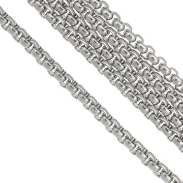 Stainless Steel Schakelketting (3.5 x 3.5 mm) Antiek Zilver (2.5 Meter)