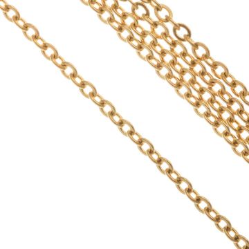 Stainless Steel Schakelketting (2.5 x 2 x 0.5 mm) Goud (20 Meter)