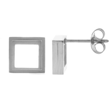 Stainless Steel Oorsteker Settings (9 x 3 mm) Antiek Zilver (2 Stuks)