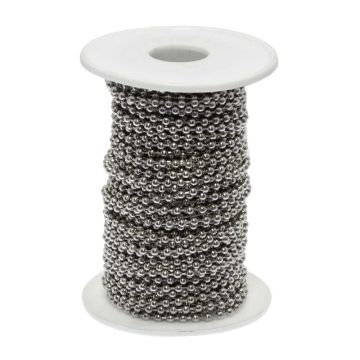 Stainless Steel Bolletjesketting (3 mm) Antiek Zilver (20 Meter)