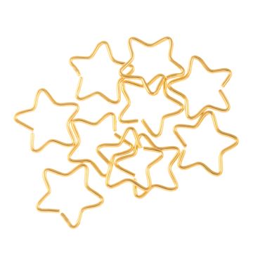 Stainless Steel Buigringen Ster (11.5 x 11 x 0.5 mm) Goud (10 stuks)