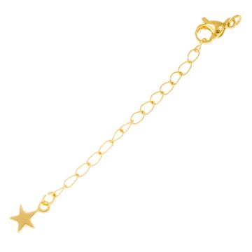 Verlengketting Ster met Sluiting (68 mm) Goud (5 Stuks)