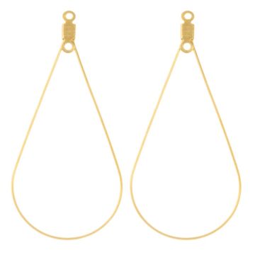 Stainless Steel Oorbel Frames  (48 x 23 mm) Goud (4 Stuks)