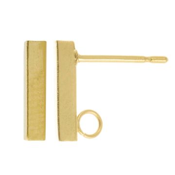 Stainless Steel Oorstekers Bar (10 x 2 mm) Goud (4 Stuks)