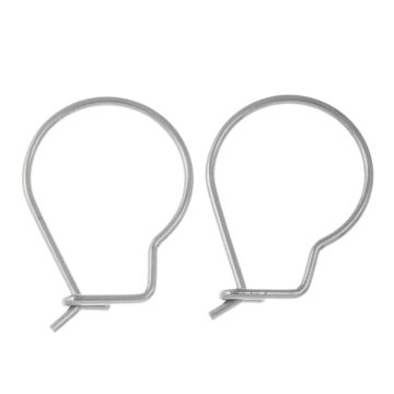 Stainless Steel Oorhaakjes (18 x 13 mm) Antiek Zilver (10 Stuks)
