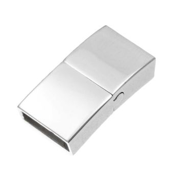 Stainless Steel Magneetsluiting (Binnenmaat 10 x 3 mm) Antiek Zilver (1 Stuk)
