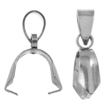 Stainless Steel Bail Hanger Klem (18 x 14 x 4.5 mm) Antiek Zilver (10 Stuks)