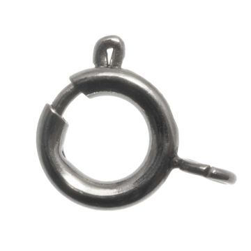 Stainless Steel Veerring Sluiting (17 x 12 x 2 mm) Antiek Zilver (1 stuk)