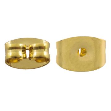 Stainless Steel Oorstekers Sluiting (4.5 x 6 x 3 mm) Goud (6 Stuks)