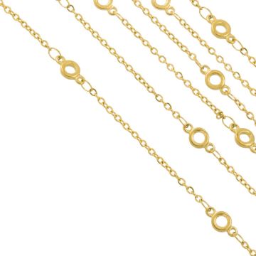 Stainless Steel Schakelketting Oogje (9 x 4.5 x 1.4 mm) Goud (2 Meter)