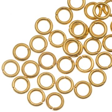 Stainless Steel Buigringen (4 x 0.8 mm) 18K Gold Plated (50 stuks)