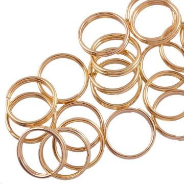Stainless Steel Splitringen (10 x 1.6 mm) Goud - PVD Vacuum Plated (25 Stuks)