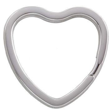 Stainless Steel Sleutelring (30 x 31 x 3 mm) Antiek Zilver (1 Stuk)