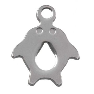 Stainless Steel Bedel Dolfijnen (12.5 x 10 x 1 mm) Antiek Zilver (50 Stuks)