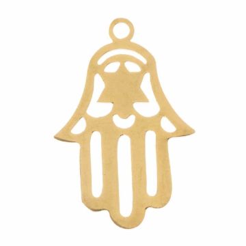 Stainless Steel Bedel Hamsa (19 x 13 mm) Goud (2 Stuks)