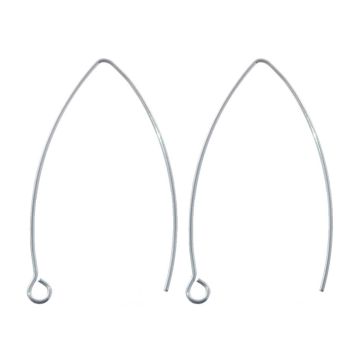 Stainless Steel Oorhaakjes (40 x 24 mm) Antiek Zilver (10 Stuks)