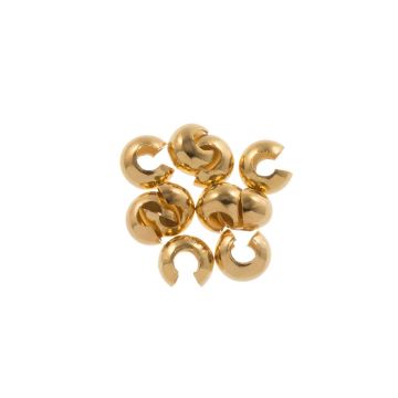 Stainless Steel Knijpkraalverbergers (5 mm) Goud (10 Stuks)