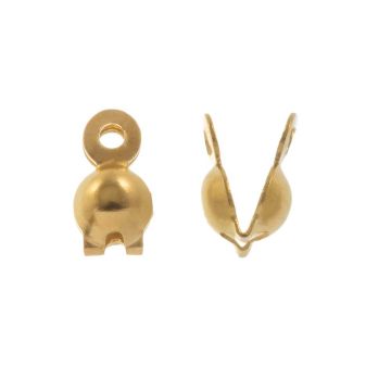 Stainless Steel Kalotje (8 x 4 mm) Goud (10 Stuks)